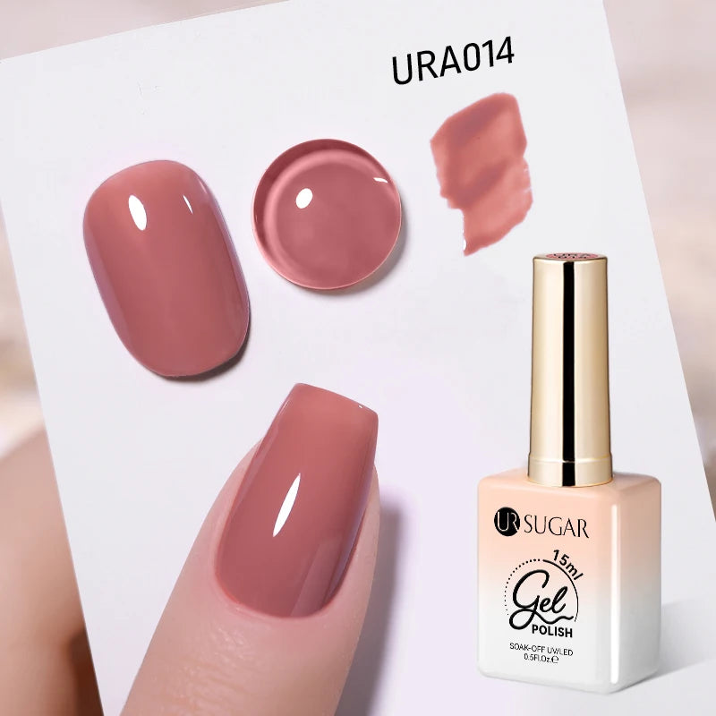UR SUGAR 15ml Gel Nail Polish Neon Blue Red Green Pastal Nude UV/LED Soak Off No Wipe Nail Gel Polish Suitable For Summer Autumn