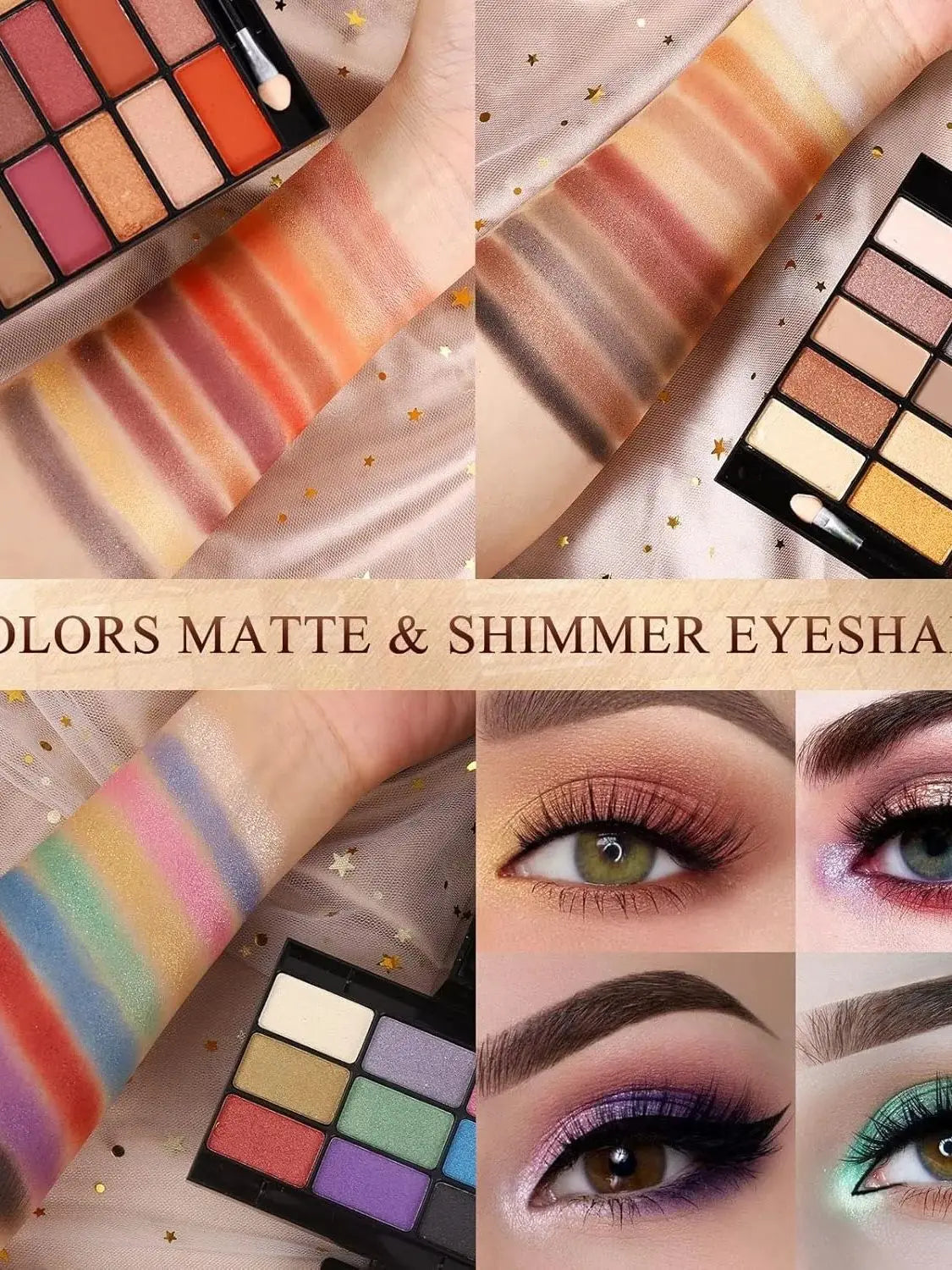 All‑in‑One Makeup Palette Pigmented Matte Shimmer Eyeshadow Blush Contour Kit Full Cosmetic Set for Beginners & Makeup Artists