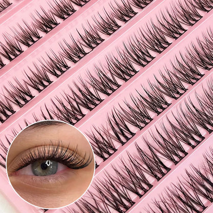120 Clusters of False Eyelashes, 8-16mm, Naturally Slender, Reusable, Perfect for Halloween, Christmas, Valentine's Day Gifts, Wedding Season, and Other Occasions