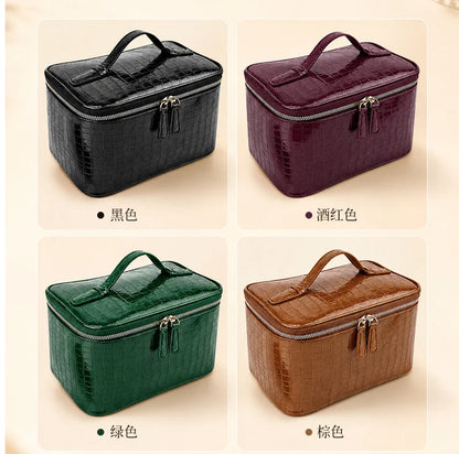 Embossed Makeup Bag Large Capacity Waterproof Travel Toiletry Bag Fashion Portable Women Cosmetic Storage Organizer