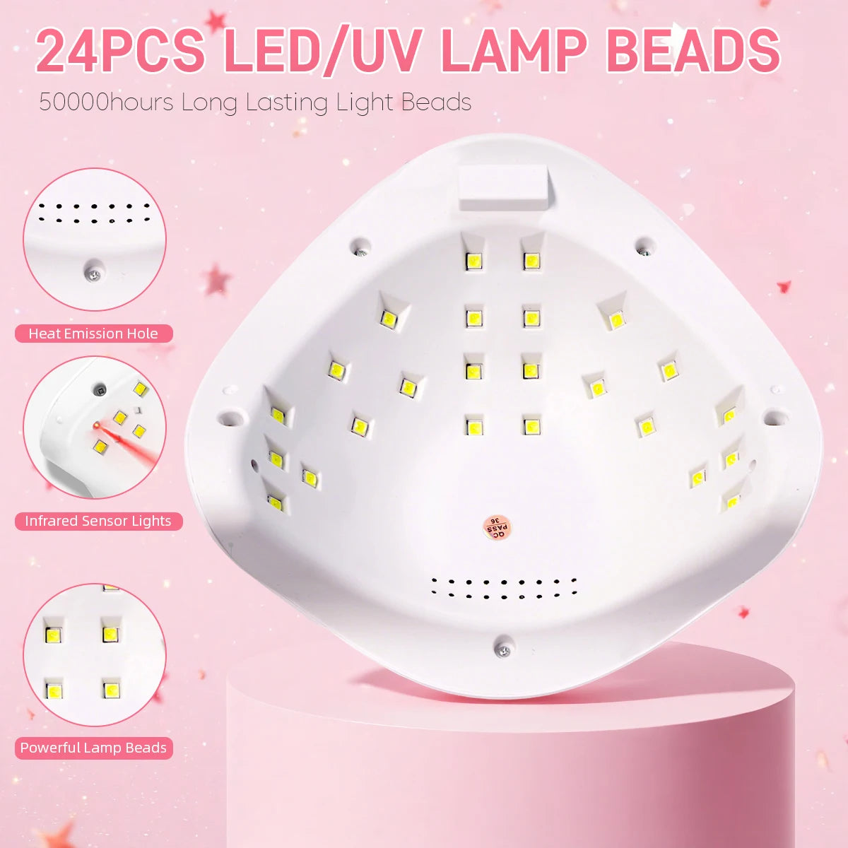 DianaBeauty UV LED Nail Lamp 24 LEDs Nail Dryer with 4 Timer Settings and Display Portable UV Lamp for Curing Gel Nail Polish