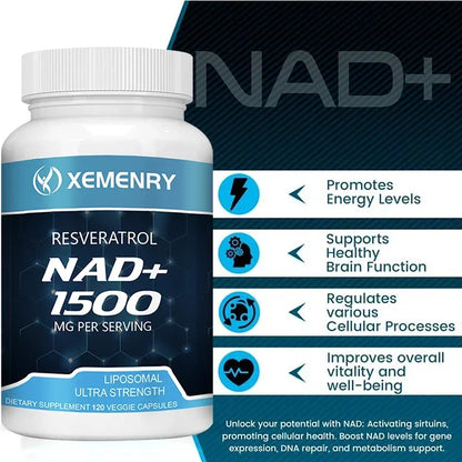 NAD+ Supplements - with Resveratrol - Natural Energy Supplement, Support Cell Health, Anti-aging, Enhance ImmunitySupplements