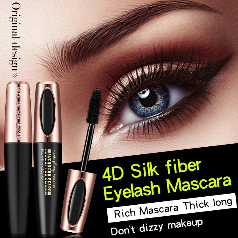 1pc 8d Silk Fiber Eyelash Mascara Waterproof Thick Lengthening MascaraCurling Long Black Extension
