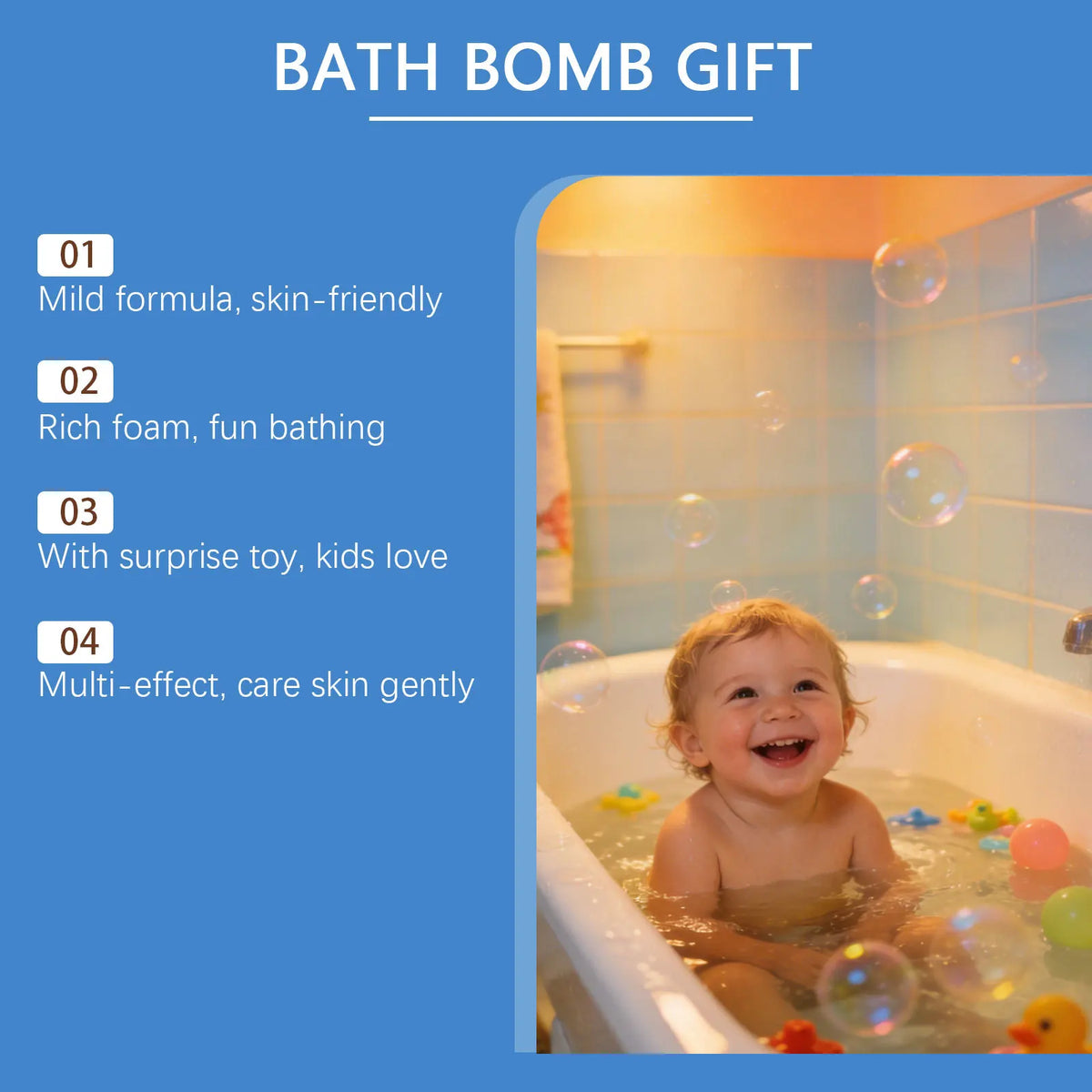 Kids Bath Bombs Hidden Surprise Colorful Rich Bubble kids Funny Relaxing Bath Toys Children Holiday Gift Set Ocean Bubble Bath