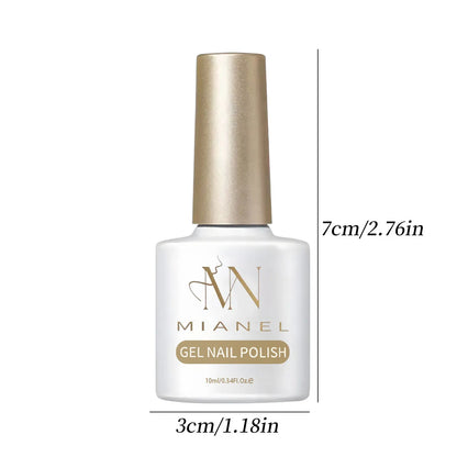 MIANEL 2026 Summer Trend Nude Pink Cat Eye Gel Nail Polish Soft Brightening Transparent Peach Pink with Glass Bead