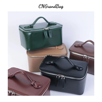 Ladies Saffiano Split Leather Travel Toiletry Case Bag Portable Hanging Makeup Organizer Box Dopp Kit Cosmetic Bag For Women