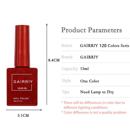 Gairriy Nails Polish 120 Colors/set Red Black Color Nail Polish 15ml UV Permanent Seedling Varnish Hybrid Nail Art Salon Glitter