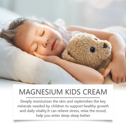 Kids Magnesium Sleep Cream with Lanolin, Soothing & Moisturizing Body Lotion, Lightweight Bedtime Skin Care
