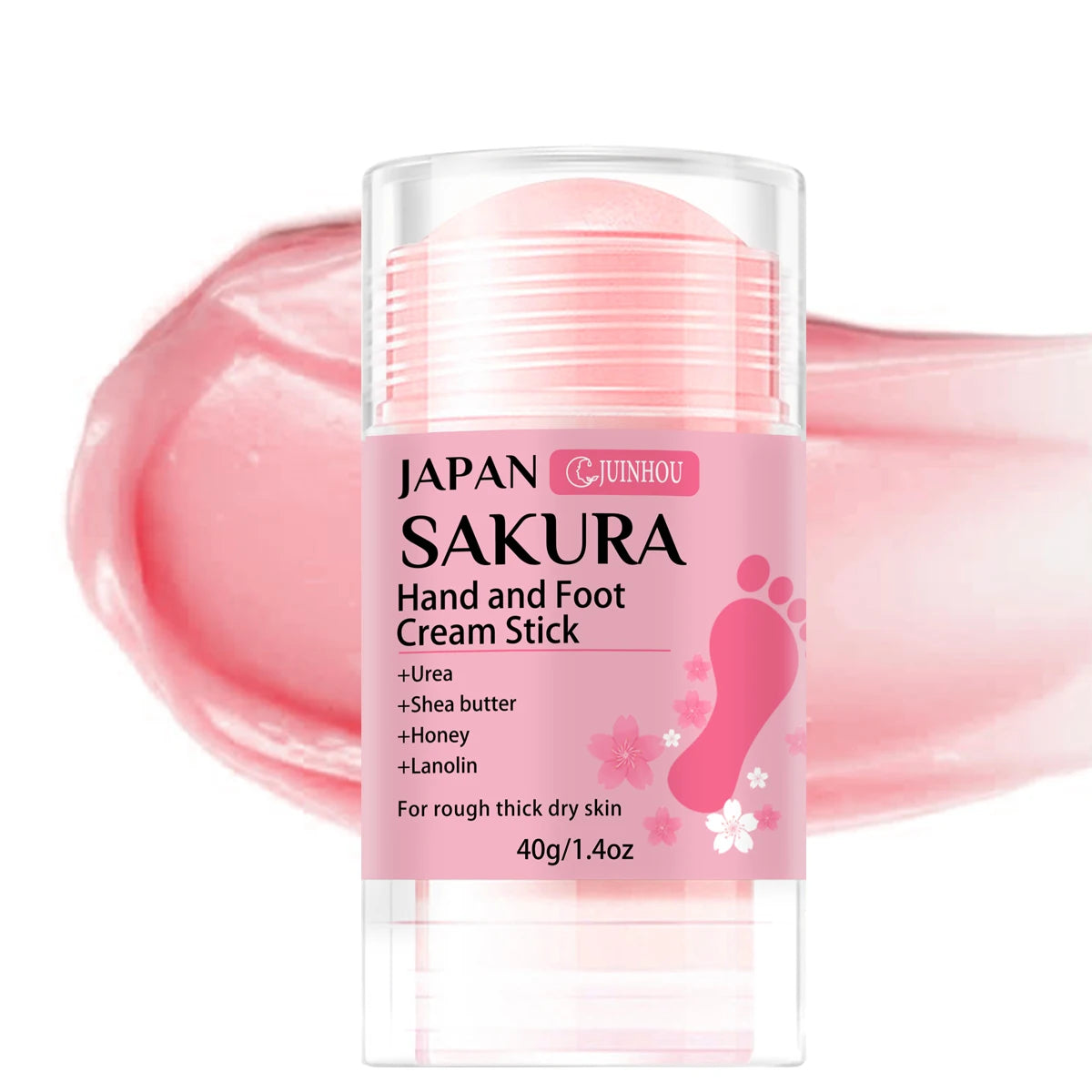 JUINHOU 60% UREA+2% SALICYLIC ACID CHERRY BLOSSOM HAND AND FOOT CREAM STICK Deep Hydration Moisturize Dry Skin Protect Your Heel