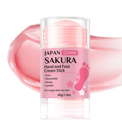 JUINHOU 60% UREA+2% SALICYLIC ACID CHERRY BLOSSOM HAND AND FOOT CREAM STICK Deep Hydration Moisturize Dry Skin Protect Your Heel
