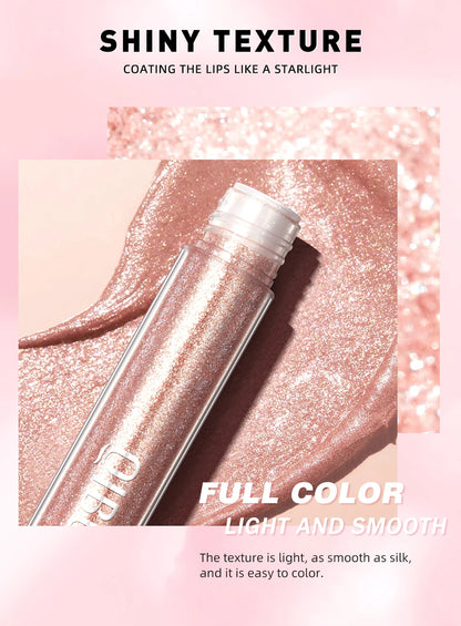 Diamond Glitter Liquid Lipstick Waterproof Long Lasting Pearl Shiny Lip Gloss Metal Charming Lip Glaze Tint Makeup For Women