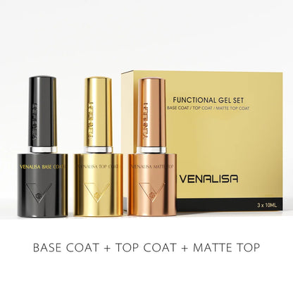 2/3pcs*10ml Venalisa Nail Gel Polish HEMA/TPO FREE Super Quality Ultra Glossy Diamond Top Coat Gel Soak Off UV/LED Base Coat