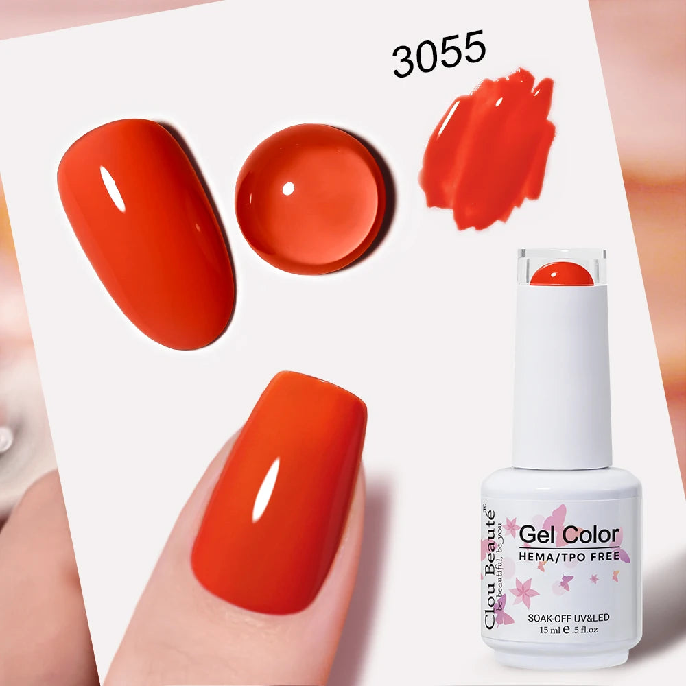 Clou Beaute 15ml Nail Gel Polish Vernis Semi Permanent UV Soak off Varnish Tpo Free Nail Polish Nail Art Gel Lacquer