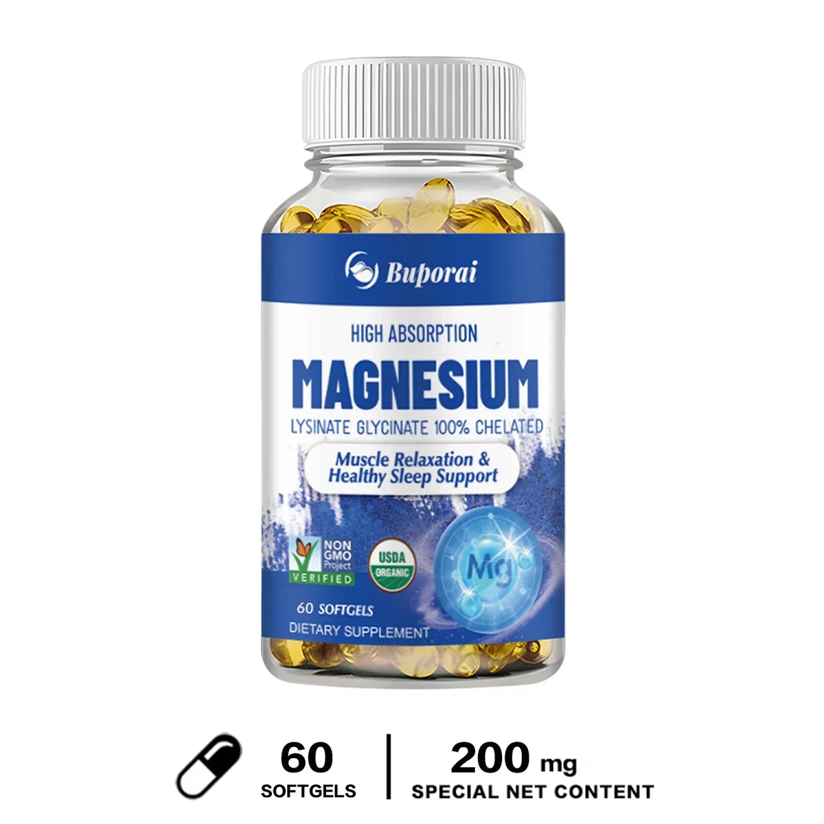 Highly Absorbable Magnesium - Supports Bone Density and Muscle Relaxation, Promotes Healthy SleepSupplements