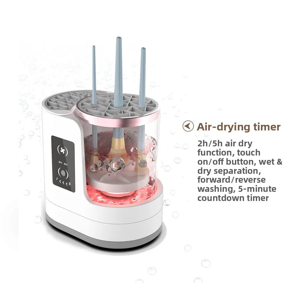 Automatic Rotating Makeup Brush Cleaner Machine Fast Drying Electric  Rubber Collar Cosmetic Clean Tools