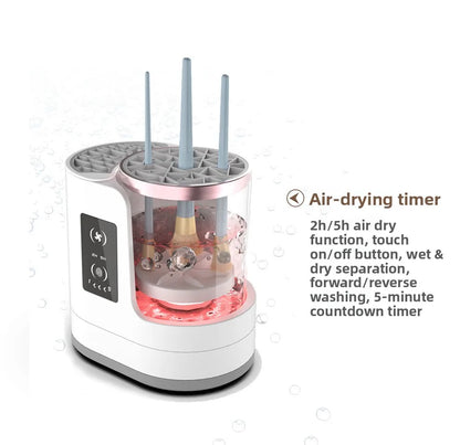 Automatic Rotating Makeup Brush Cleaner Machine Fast Drying Electric  Rubber Collar Cosmetic Clean Tools