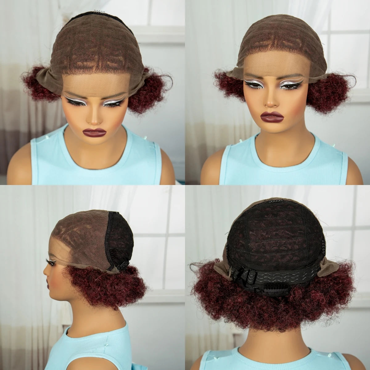 13x6 Lace Front Braids Wig with Baby Hair Synthetic Afro Curly Cornrow Braided Short Wigs for Black Women Natural Lace Bob Wigs