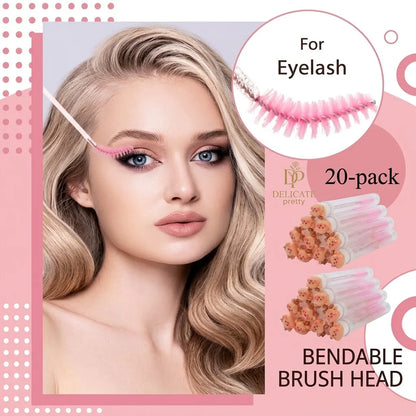 20Pcs Christmas Mascara Wand Eyelash Brushe Spoolies Eye Lash Extension Tool Makeup Accessories Xmas Gift for Women Random Style