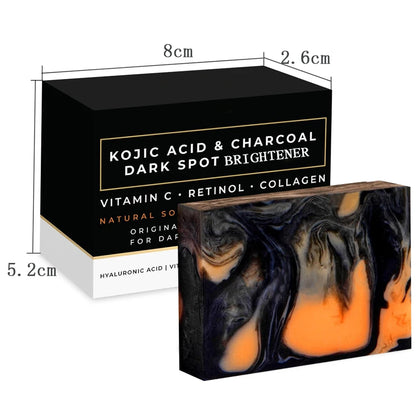 1/2/4/6Pcs Bamboo Charcoal Soap Natural Organic Activated Carbon Kojic Acid Handmade Soap for Blackhead Removal and Moisturizing