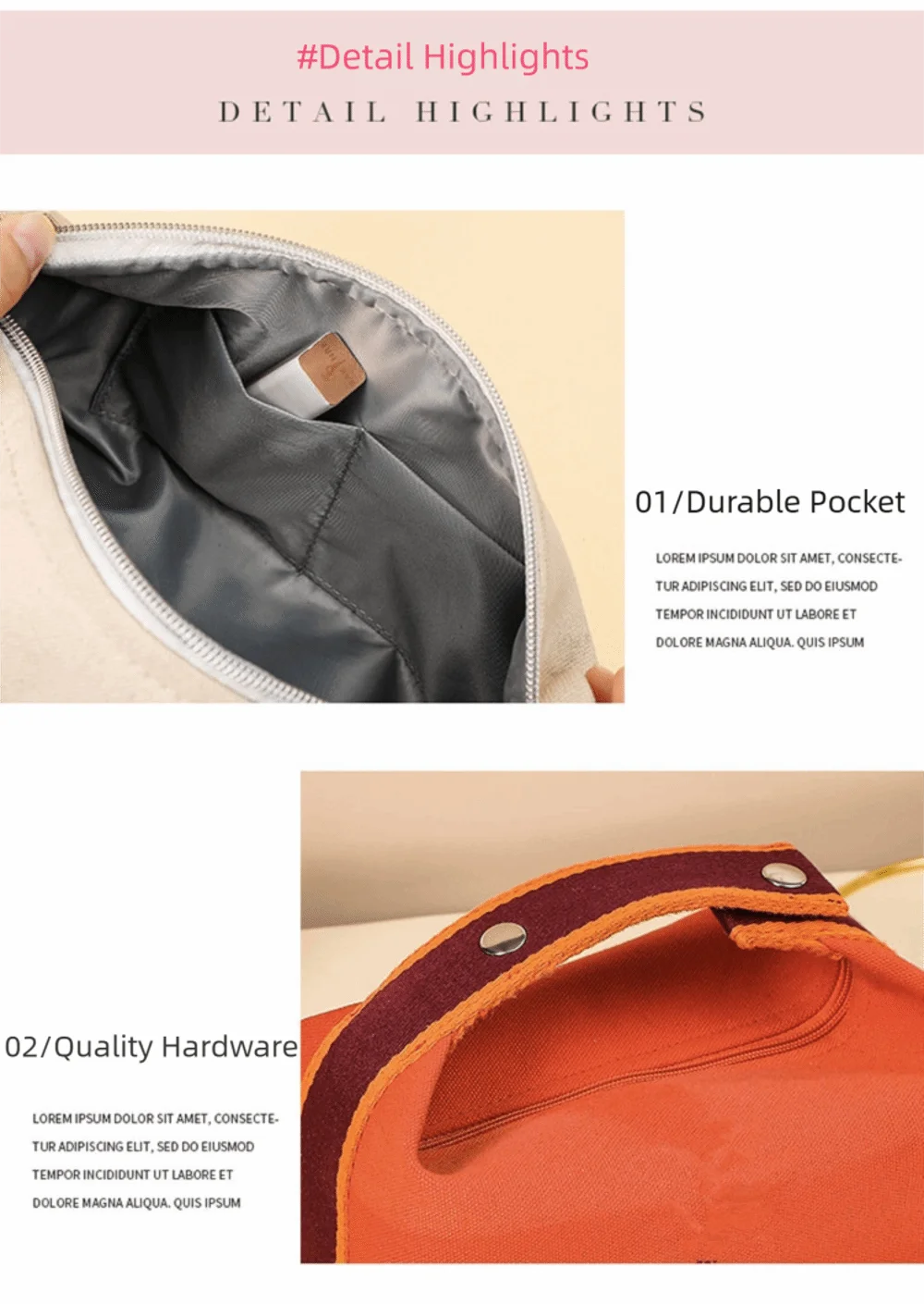 Trendy Large Capacity Cosmetic Storage Bag Portable Handheld Makeup Pouch Canvas Travel Storage Bag Cosmetic Storage