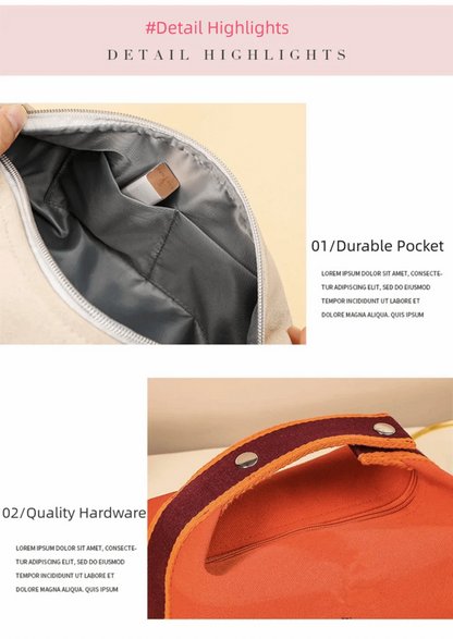 Trendy Large Capacity Cosmetic Storage Bag Portable Handheld Makeup Pouch Canvas Travel Storage Bag Cosmetic Storage