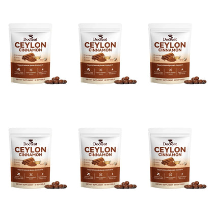 Docteat Energy Support Softgels Ceylon Cinnamon Antioxidant Action and Metabolic Balance 60 CT for Adults Daily Vitality