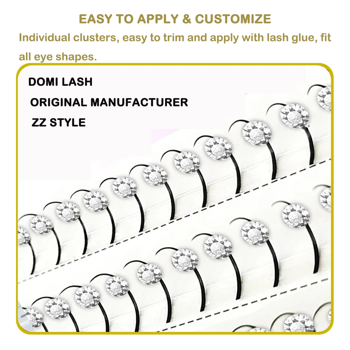 Domi Lash Christmas Cosplay Eyelashes Diamond Glitter Individual Lashes Snow Santa Cat Design False Eyelash Clusters for Party