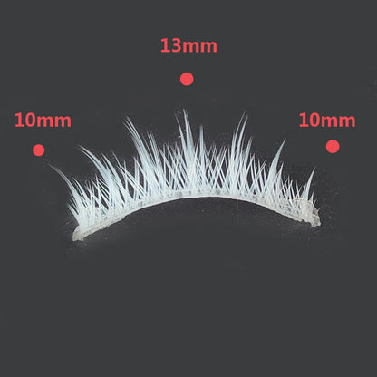 3 Pairs Makeup Cosplay White Eye Lashes Set Soft Natural Halloween Comic White Color Eyelashes Extension Reusable