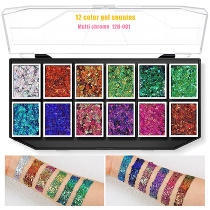 Christmas Sequins Decorative Body Cream Luminous Holographic Multicolor UV Chunky Glitter Gel Paste Palette