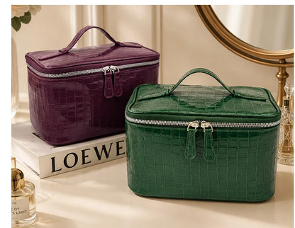 Embossed Makeup Bag Large Capacity Waterproof Travel Toiletry Bag Fashion Portable Women Cosmetic Storage Organizer