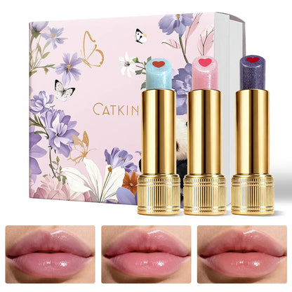 CATKIN Whiffle Dance Tinted Lip Balm Solid Lip Gloss Moisturizing Watery Colored jelly love Long-lasting