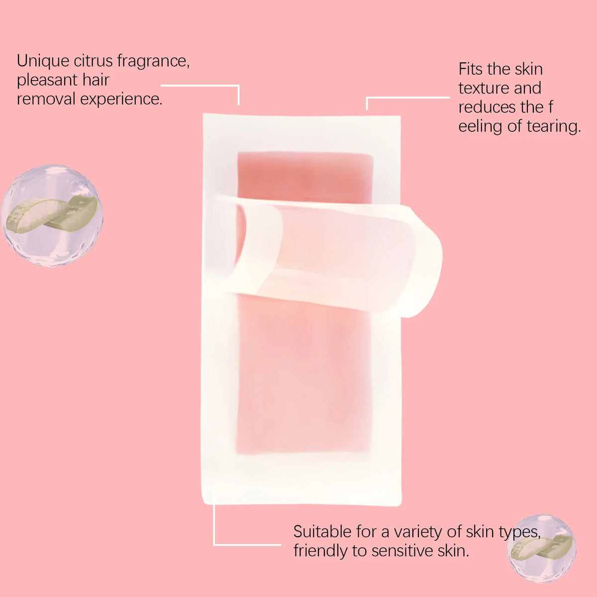 OceAura Hair Removal Wax Strips for Legs and Body Hair Growth Postponement Easy Operation Non-Irritating Depilatory Wax Strips