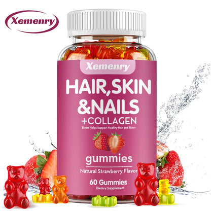 Biotin & Vitamin Gummies Maximum Potency for Healthy Hair, Skin & Nails, Hair Vitamins for Men & Women | Gluten Free