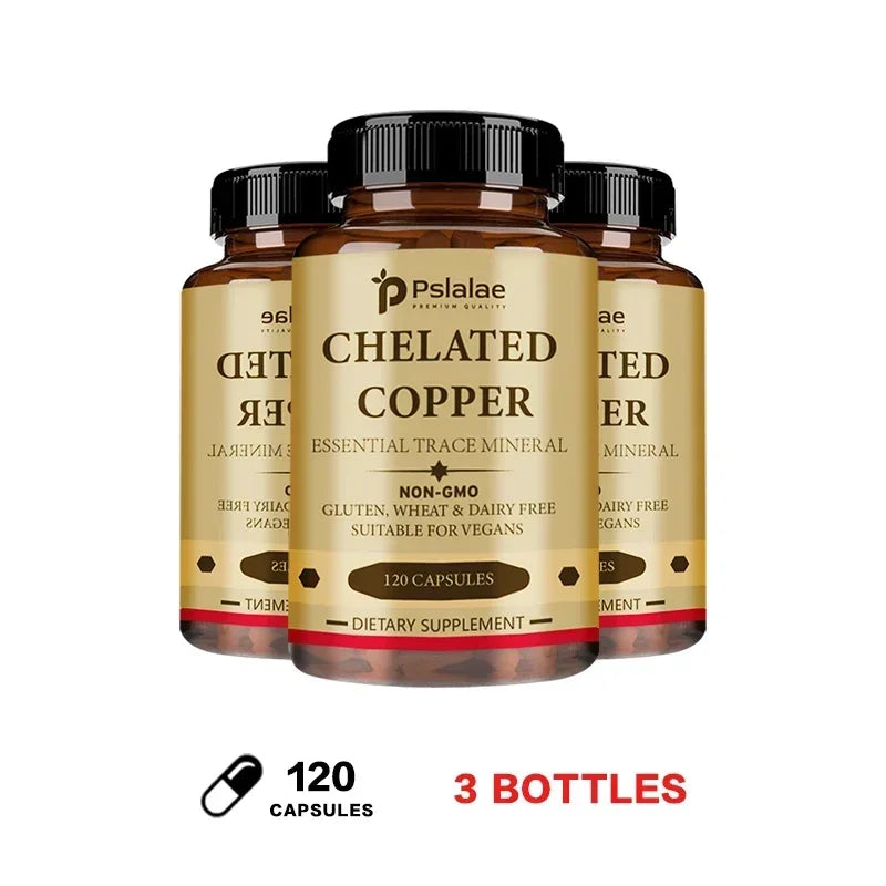 Chelated Copper Capsules - Supports Bone, Skin, and Nervous System Health, Promotes Collagen Synthesis, and Enhances Immunity