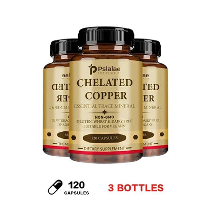 Chelated Copper Capsules - Supports Bone, Skin, and Nervous System Health, Promotes Collagen Synthesis, and Enhances Immunity