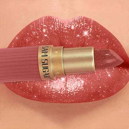 6 Color Metallic Velvet Lipstick Diamond Sparkle Pearlescent Fine Shimmer 12H Waterproof Non-Stick Cup Lip Makeup Women Cosmetic