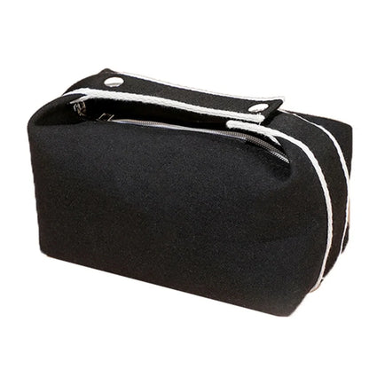 Trendy Large Capacity Cosmetic Storage Bag Portable Handheld Makeup Pouch Canvas Travel Storage Bag Cosmetic Storage