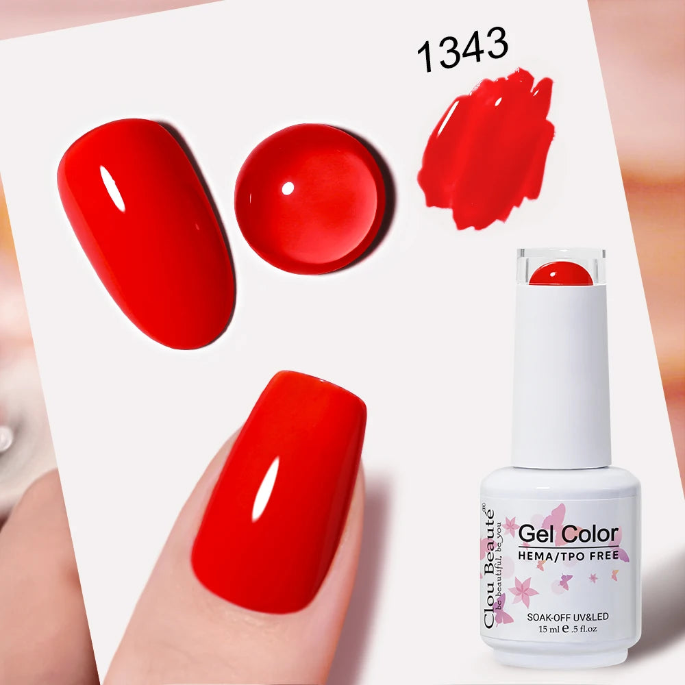 Clou Beaute 15ml Nail Gel Polish Vernis Semi Permanent UV Soak off Varnish Tpo Free Nail Polish Nail Art Gel Lacquer