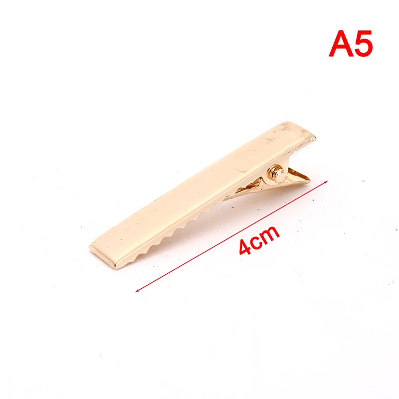 (YOUR)100pcs Black Hairclips Single Prong Alligator Hairpin Blank Setting Hair Clips.