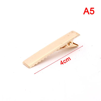 (YOUR)100pcs Black Hairclips Single Prong Alligator Hairpin Blank Setting Hair Clips.