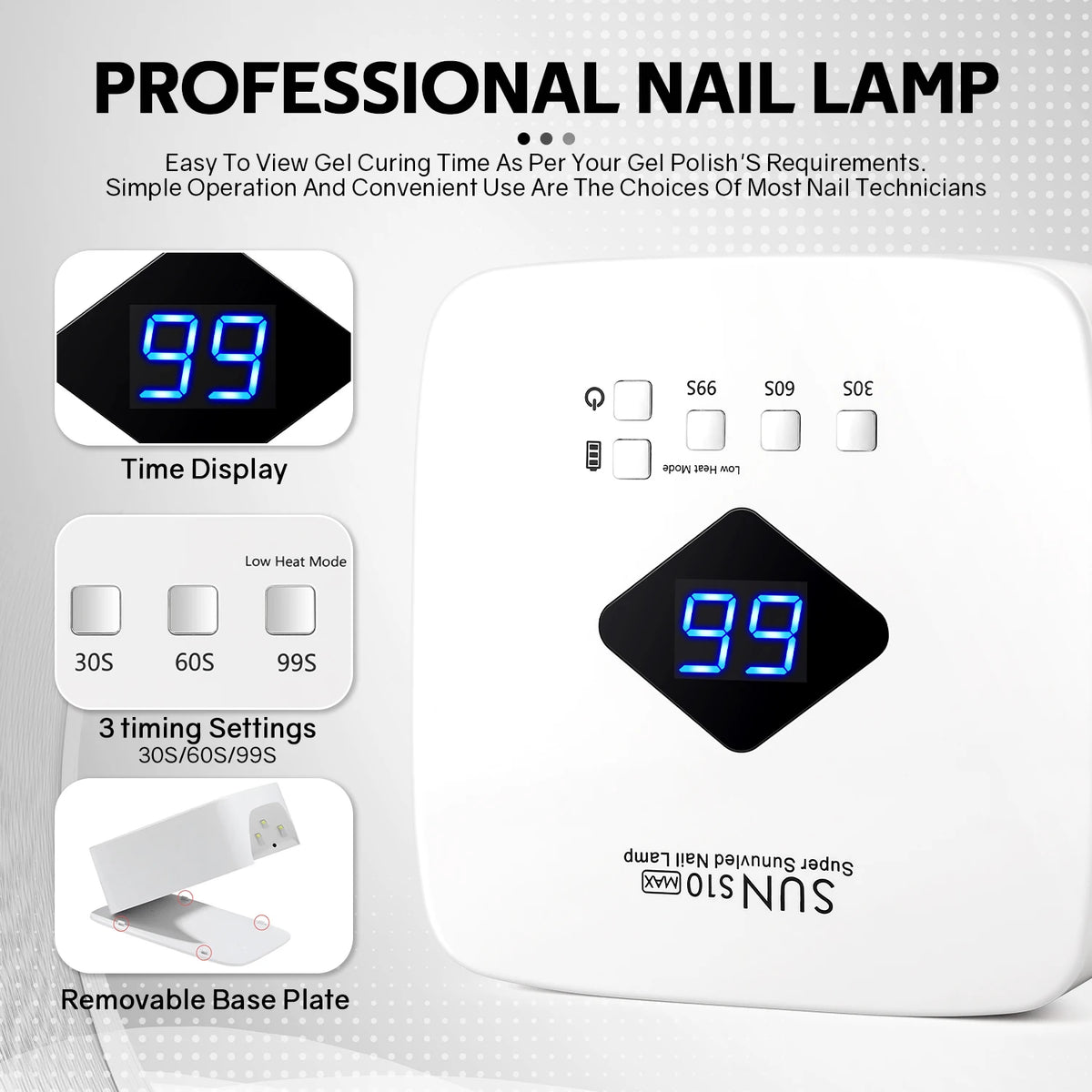 Rechargeable UV LED Nail Lamp With Automatic Sensing 30LEDS Cordless Nail Dryer for Curing Gel Polish Professional Manicure Tool