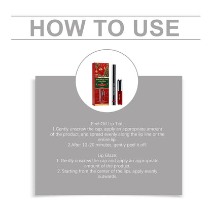 Christmas Peel Off Lip Tint Set Smudge Proof Easy Apply Nourishing Comfortable Wear Festive Long Lasting Lip Stain With Glaze