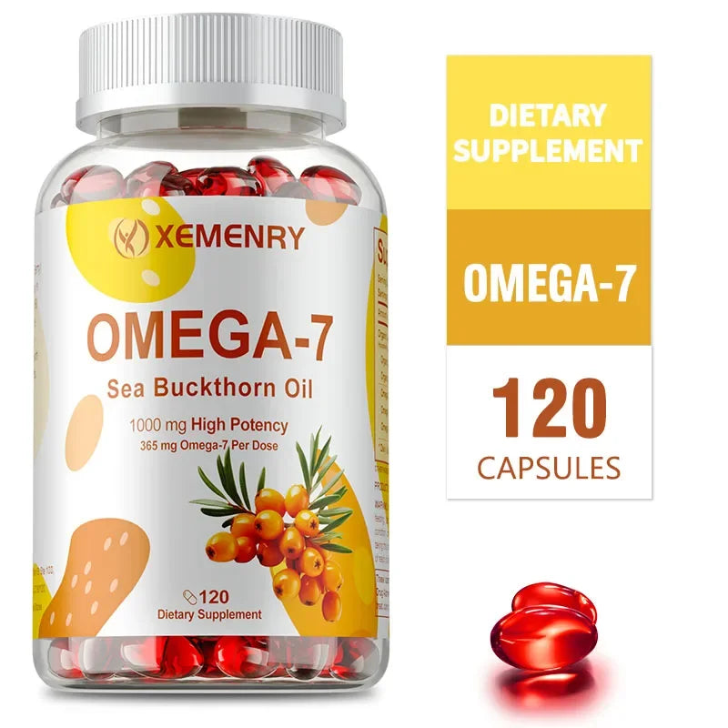 OMEGA-7 Sea Buckthorn Oil - Supports Skin, Cardiovascular, Digestive and Liver Health, Boosts Energy, Immunity, Antioxidant Vega
