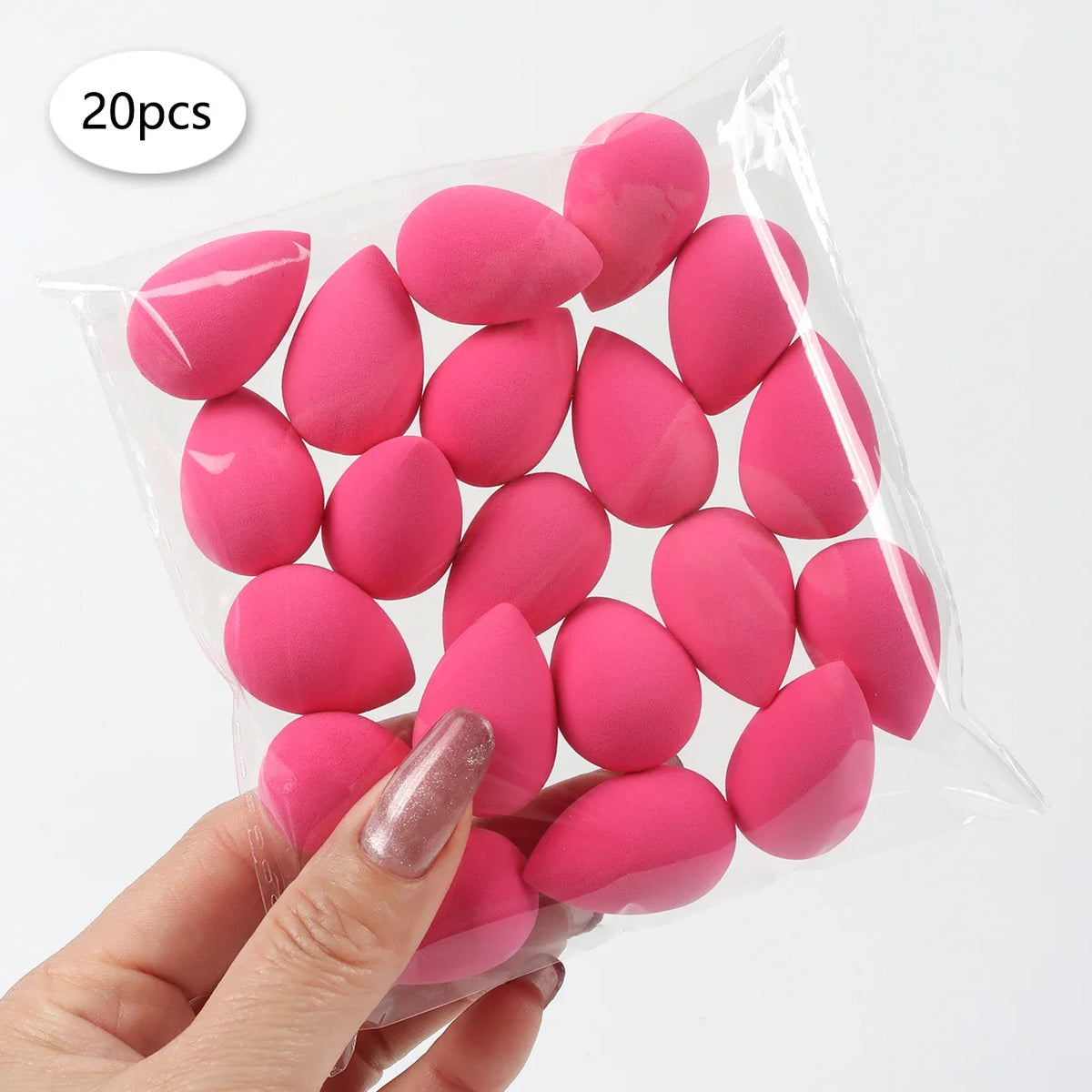20pcs Mini Finger Puff Beauty Cosmetic Foundation Cosmetic Sponge Makeup Blender Suitable for Cream & Powder Concealer