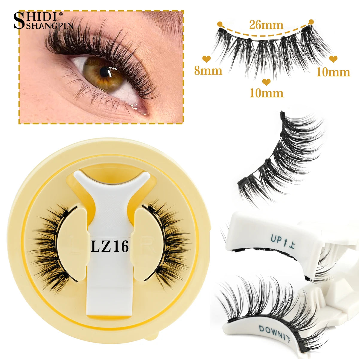 1/2 Pairs Reusable Magnetic Eyelashes Handmade Natural False Eyelash with Magnetic Tweezers Makeup Tool Fluffy Faux Mink Lashes