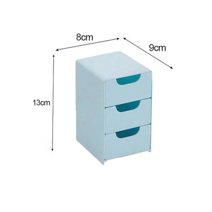 3-Tier Cosmetic Storage Box Organizer With Drawers Multifunctional Countertop Storage For Jewelry Makeup Brush Office Supplies