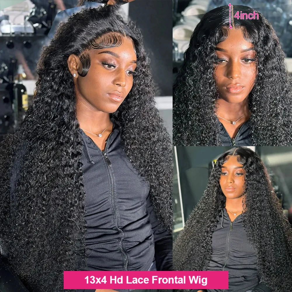 30 Inch Water Wave Curly Lace Frontal Wigs 13x6 HD Deep Wave Lace Frontal Wig 13x4 Lace Human Hair Wigs For Women On Sale