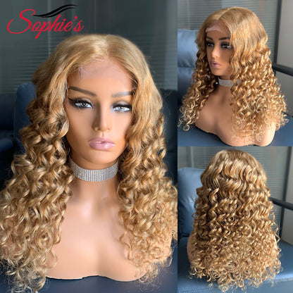 Sophies 4*4 Lace Closure Human Hair Wigs 99J Color 180% Density Loose Wave Wigs For Women Brazilian Hair Remy Hair 14-28 Inches