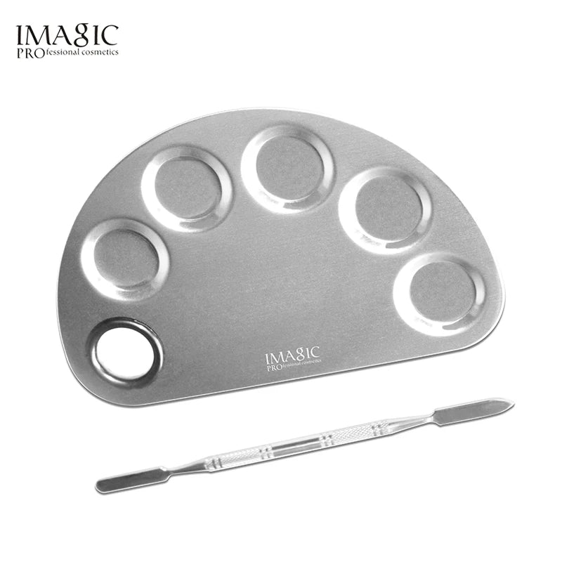 IMAGIC Professional Makeup Palette Tray Mixed Paint Stainless Steel Oil Paint Palette Watercolor Oil Painting Art Makeup Tools