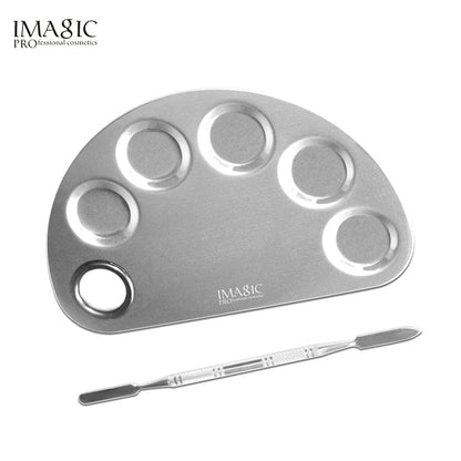 IMAGIC Professional Makeup Palette Tray Mixed Paint Stainless Steel Oil Paint Palette Watercolor Oil Painting Art Makeup Tools